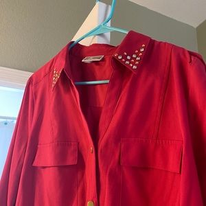 Bright pink JM collection blouse